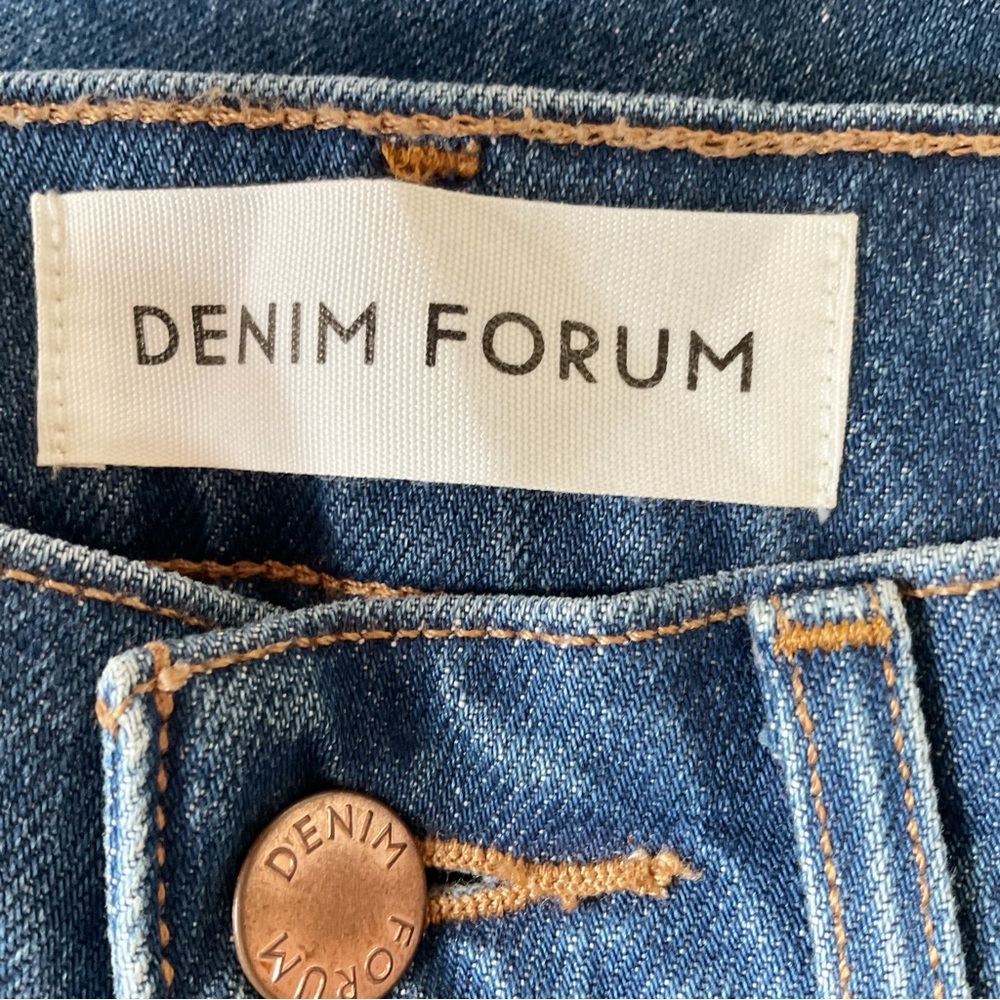 Denim Forum Francoise High Rise Straight Jeans in Between The Sheets Wash 26 - Picture 8 of 11